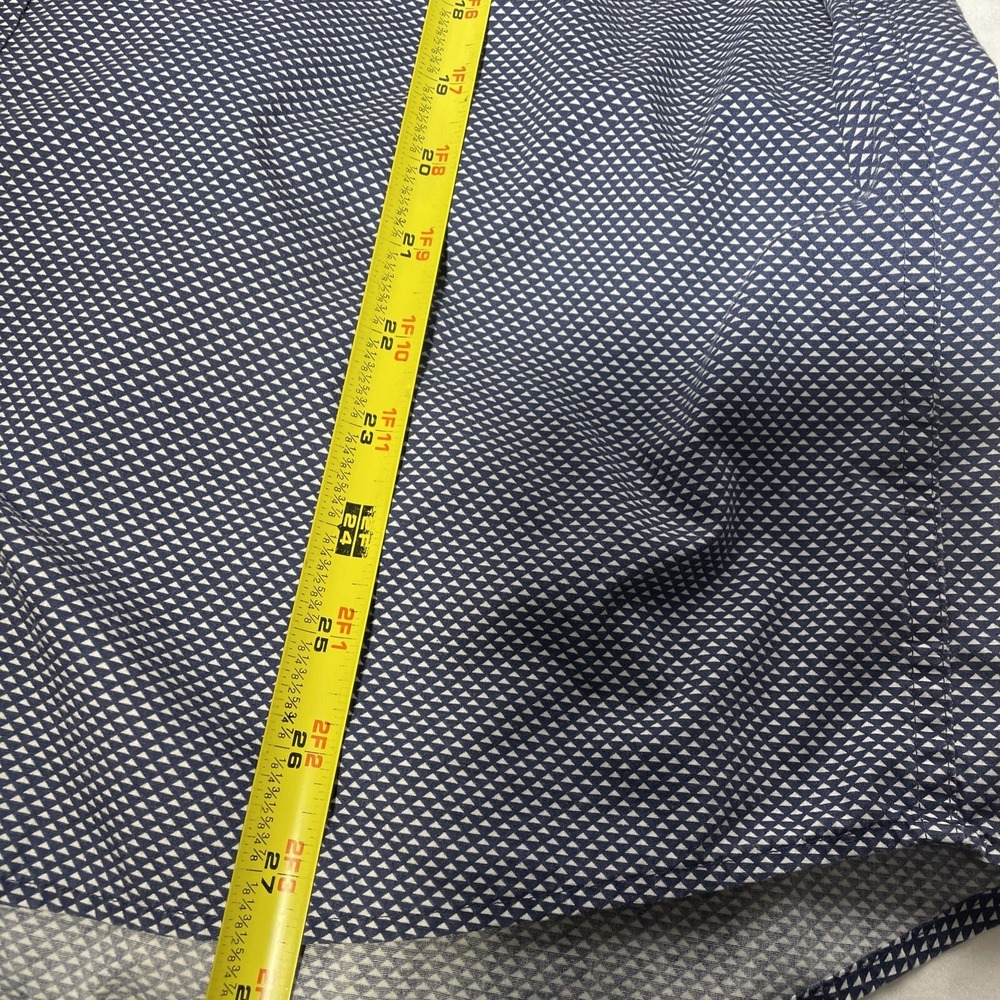 Michael Kors Mens Size M Classic Fit Navy Blue Button Up Short Sleeve Shirt - Picture 12 of 15